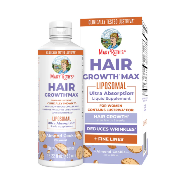 Crecimiento del Cabello MAX Liposomal Sabor Galletas de Almendra 450 ml (15.22 fl oz), Mary Ruth's