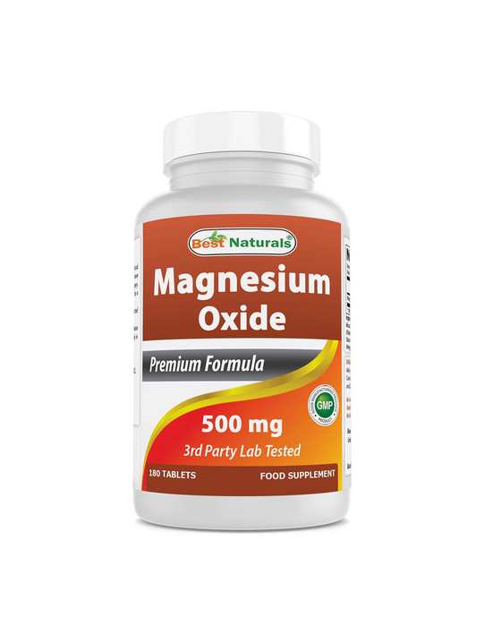 Magnesium Oxide 500 mg (180 caps), Best Naturals