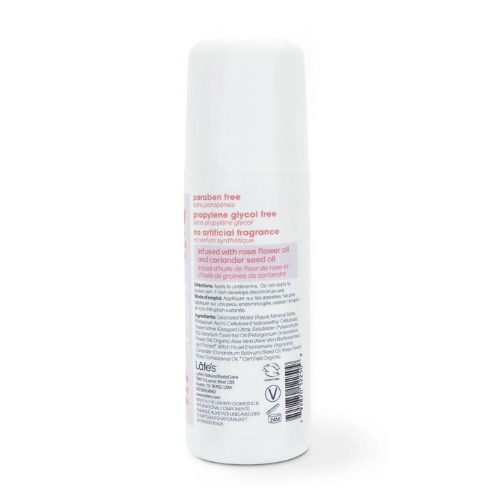 Desodorante Roll-On Rosa + Cilantro (3 oz / 88 ml), Lafe's