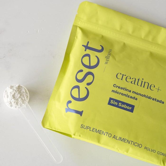 Creatine+ Creatina Monohidratada Micronizada Sin Sabor (300 g, 60 porciones), Reset Wellness