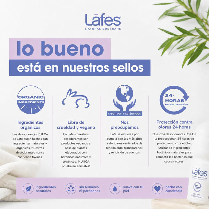 Desodorante Roll-On Lavanda + Aloe (3 oz / 88 ml), Lafe's