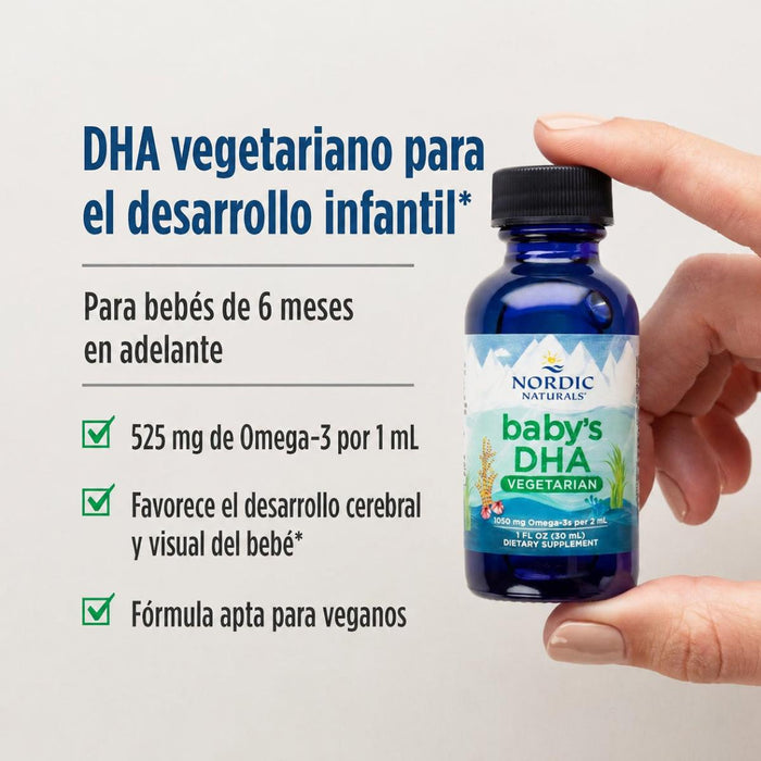 DHA para Bebés Vegetariano (1 fl oz/30 ml), Nordic Naturals