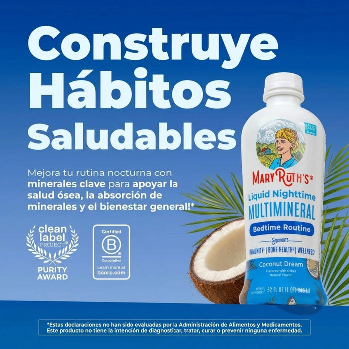 Kit #23 Multimineral Nocturno Sabor Coco (887 mL), MaryRuth's