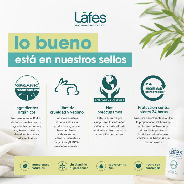 Desodorante Roll-On Cítricos + Bergamota (3 oz / 88 ml), Lafe's