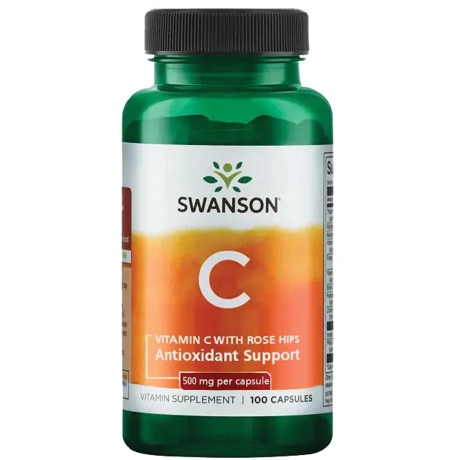 Vitamina C Con Rosa Mosqueta 500 mg (100 caps), Swanson