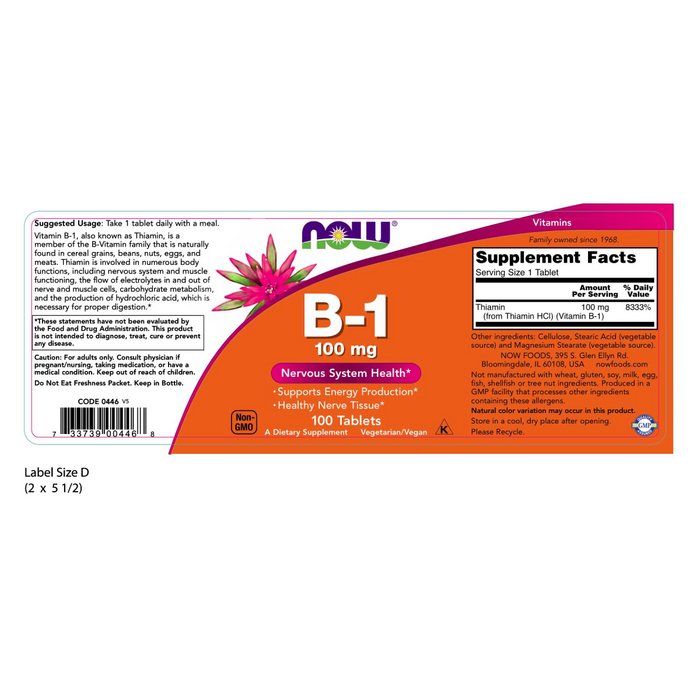 Vitamina B-1 100 mg (100 tabs)