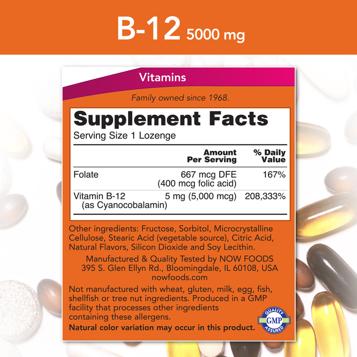 Vitamina B-12 5000 mcg (60 pastillas)