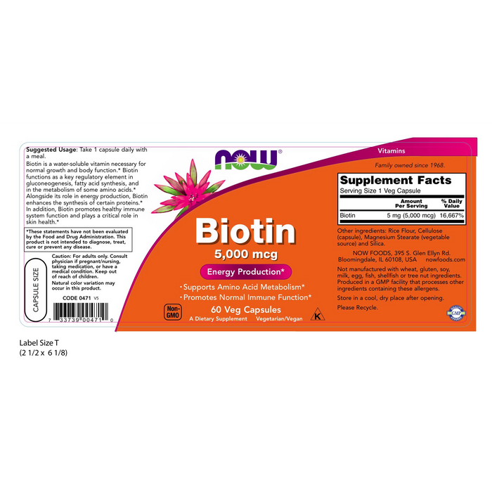 Biotina 5000 mcg (60 veg caps)