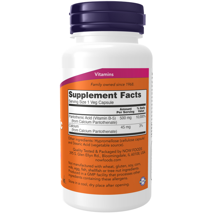 Pantothenic Acid 500 mg (100 Veg Caps)/ Pantothenic Acid 500 mg