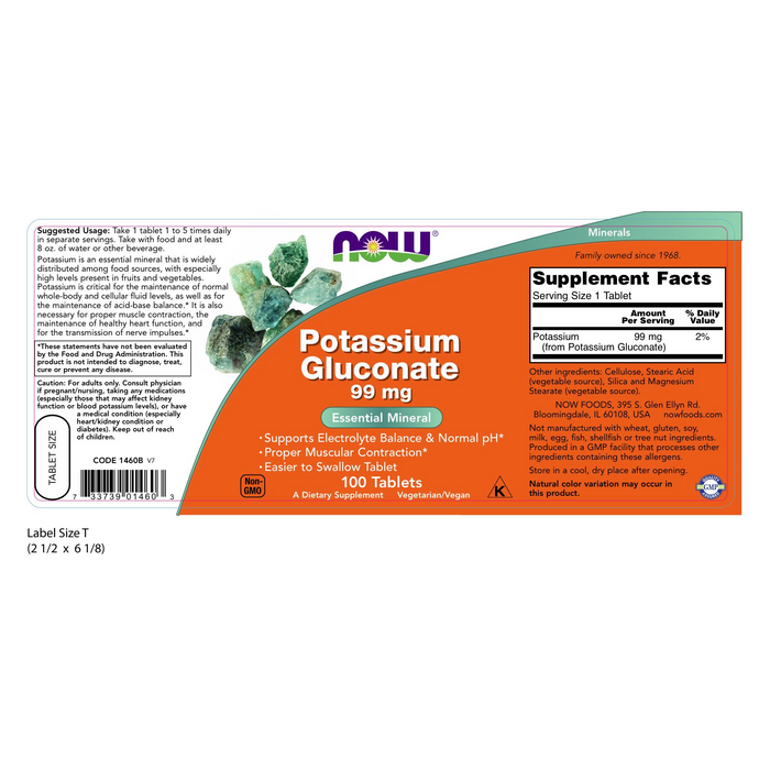 Potasio Gluconato 99 mg (100 tabs)
