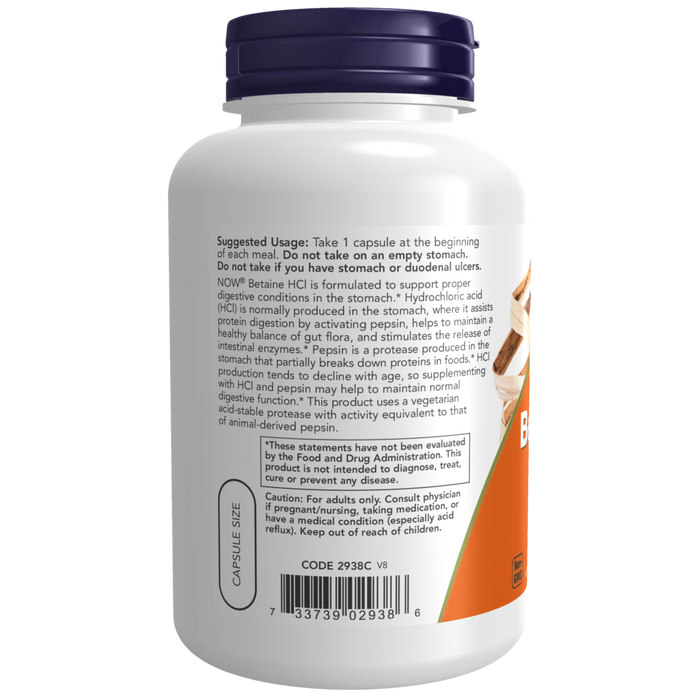 Betaína HCl 648 mg (120 veg caps)