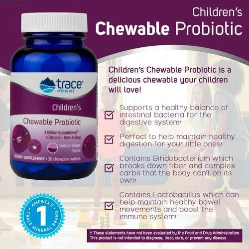 Trace Minerals Children's Chewable Probiotic 30 Wafers