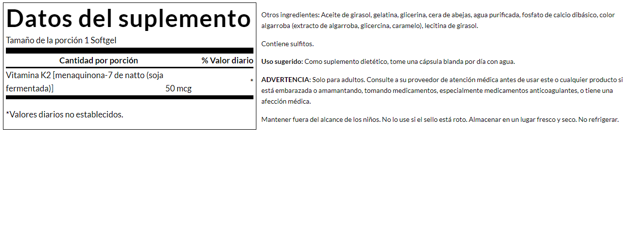 Swanson Natural Vitamin K2 (30 Softgels/50 mcg)